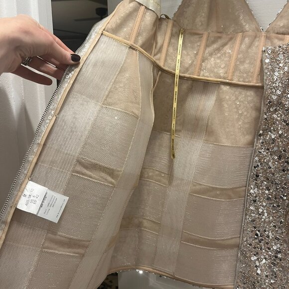 Bronx and Banco Tessa Mini Dress Silver Sequin Mini Dress Size M - Picture 10 of 10